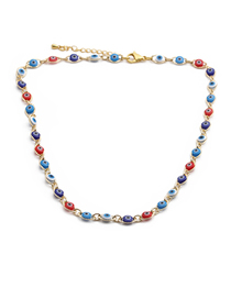 Fashion Colorful Necklace Copper Plated Real Gold Dripping Eyes Necklace
