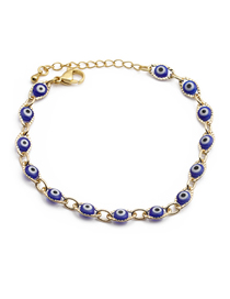Fashion Blue Bracelet Copper Plated Real Gold Dripping Eye Bracelet