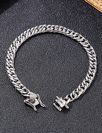 Fashion Steel Color Bracelet 20cm=kb144933-z Titanium Steel Cuban Chain Bracelet