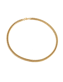Fashion Golden Necklace 50cm=kn119004-z Titanium Steel Cuban Chain Necklace