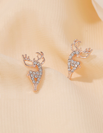 Fashion Rose Gold Alloy Elk Stud Earrings
