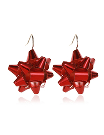 Fashion Safflower Christmas Snowflake Ribbon Bell Tassel Earrings