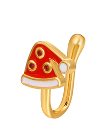 Fashion 01kc Gold Hat Christmas Series Oil Drip U-shaped Piercing Nose Nails