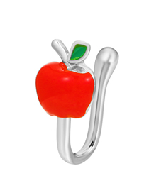 Fashion 06 Ancient Silver Apple Christmas Series Oil Drip U-shaped Piercing Nose Nails