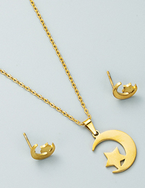 Fashion Xingyue Stainless Steel Star And Moon Butterfly Necklace And Earrings Set