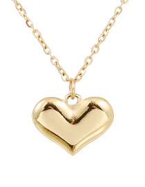 Fashion Golden-3 Titanium Steel Heart Necklace