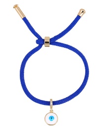 Fashion Navy Blue Copper Dripping Eyes Braided Bracelet