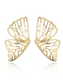 Fashion Gold Alloy Hollow Butterfly Earrings