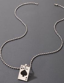 Fashion Silver Alloy Spades Tag Necklace