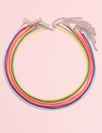 Fashion Color Leather Chain Necklace Set