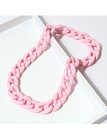 Fashion Pink Resin Geometric Chain Pet Collar
