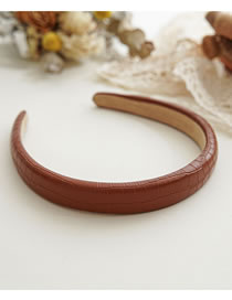 Fashion Coffee Color Pu Leather Snake Print Headband