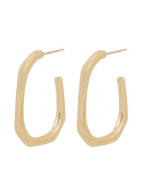 Fashion Gold Titanium Steel Irregular Geometric Earrings