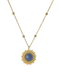 Fashion Gold Titanium Steel Geometric Round Lace Necklace