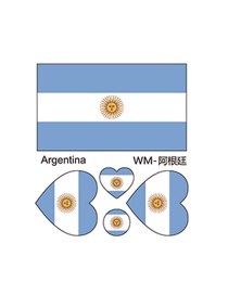 Fashion Argentina Environmental Protection World Flag Face Tattoo Stickers Waterproof