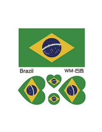 Fashion Brazil Environmental Protection World Flag Face Tattoo Stickers Waterproof