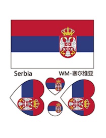 Fashion Serbia Environmental Protection World Flag Face Tattoo Stickers Waterproof