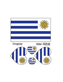 Fashion Uruguay Environmental Protection World Flag Face Tattoo Stickers Waterproof