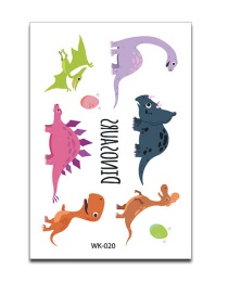 Fashion Dinosaur Wk-020 Cartoon Animal Ocean Shark Dinosaur Tattoo Sticker