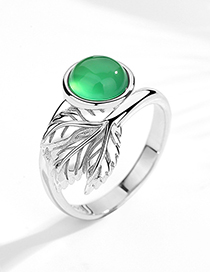 Fashion White Gold Color Metal Geometric Emerald Ring
