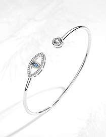 Fashion Silver Color Metal Diamond Eye Open Bracelet