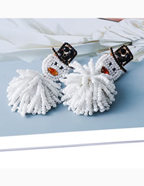 Fashion Snowman Rice Beads Beaded Woven Snowman Earrings