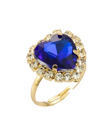 Fashion Sapphire Alloy Diamond Peach Heart Ring