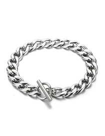 Fashion 1# Titanium Steel Ot Buckle Cuban Chain Bracelet