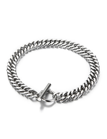 Fashion 3# Titanium Steel Ot Buckle Cuban Chain Bracelet