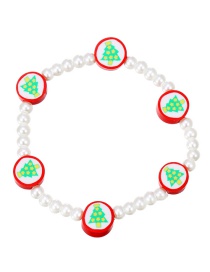 Fashion Christmas Tree Christmas Series Soft Ceramic Pearl Beaded Bracelet