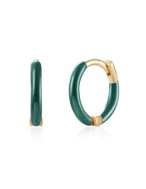 Fashion Green Metal Dripping Round Earrings
