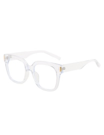 Fashion Transparent Frame White Film Pc Large Frame Wide Leg Sunglasses