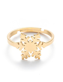 Fashion 5# Titanium Steel Snowflake Ring
