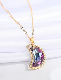 Fashion Moon Colorful Crystal Love Moon Plum Shell Necklace