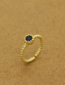 Fashion Black Alloy Inlaid Zirconium Rhinestone Twist Ring