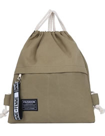 Fashion Armygreen Drawstring Large Capacity Drawstring Backpack