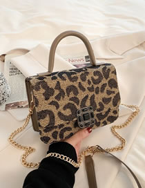 Fashion Leopard Card Pu Leopard Lock Flap Crossbody Bag