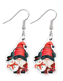 Fashion Snowman Acrylic Christmas Cartoon Faceless Doll Earrings
