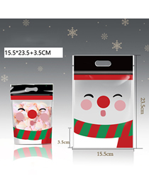 Fashion Red Nose Snowman (50 Concave Bottom) Cartoon Snack Zipper Sealed Bag (50 Pcs)
