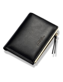Fashion Black Multi-card Zip Wallet