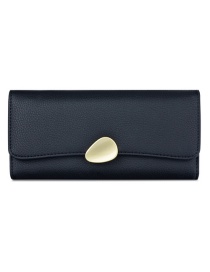 Fashion Black Lychee Tri-fold Wallet