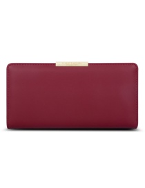 Fashion Red Large-capacity Multi-card Zipper Wallet