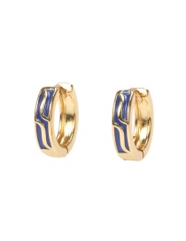Fashion Blue Copper Drip Irregular Geometric Earrings