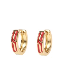 Fashion Red Copper Drip Oil Irregular Geometric Earrings