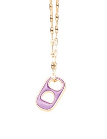 Fashion Purple Copper Drop Oil Geometric Pull Ring Necklace