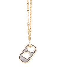 Fashion Black Copper Drop Oil Geometric Pull Ring Necklace