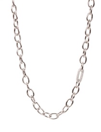 Fashion White Gold Color Copper Inlaid Zirconium Thick Chain Necklace