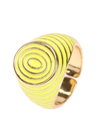Fashion Yellow Copper Drip Oil Color Wide Brim Ring