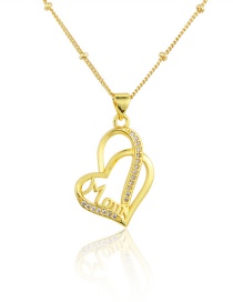 Fashion Gold Color Copper Inlaid Zirconium Love Letter Necklace