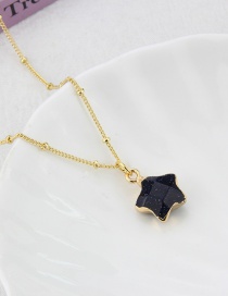 Fashion 5# Metal Five-pointed Star Natural Stone Necklace